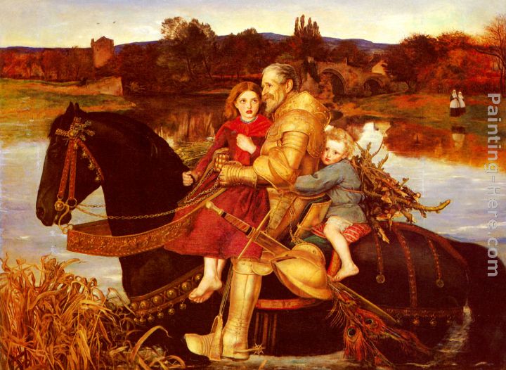 A Dream of the Past - Sir Isumbras at the Ford painting - John Everett Millais A Dream of the Past - Sir Isumbras at the Ford art painting
